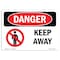 Signmission Safety Sign, OSHA Danger, 7" Height, 10" Width, Aluminum, Keep Away, Landscape OS-DS-A-710-L-1378 - alternate 1